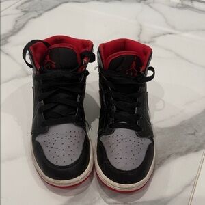 Nike Black, Gray and Red Retro High-Top Sneakers
